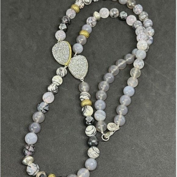 Silpada 925 CN Silver Druzy Ode To Geode Necklace - Picture 2 of 5